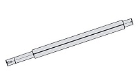 Вал смесителя Ø 63 мм, общая длина 124 мм