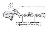 Шарик клапана, резина (NBR), с сердечником из стали 60 (2×)